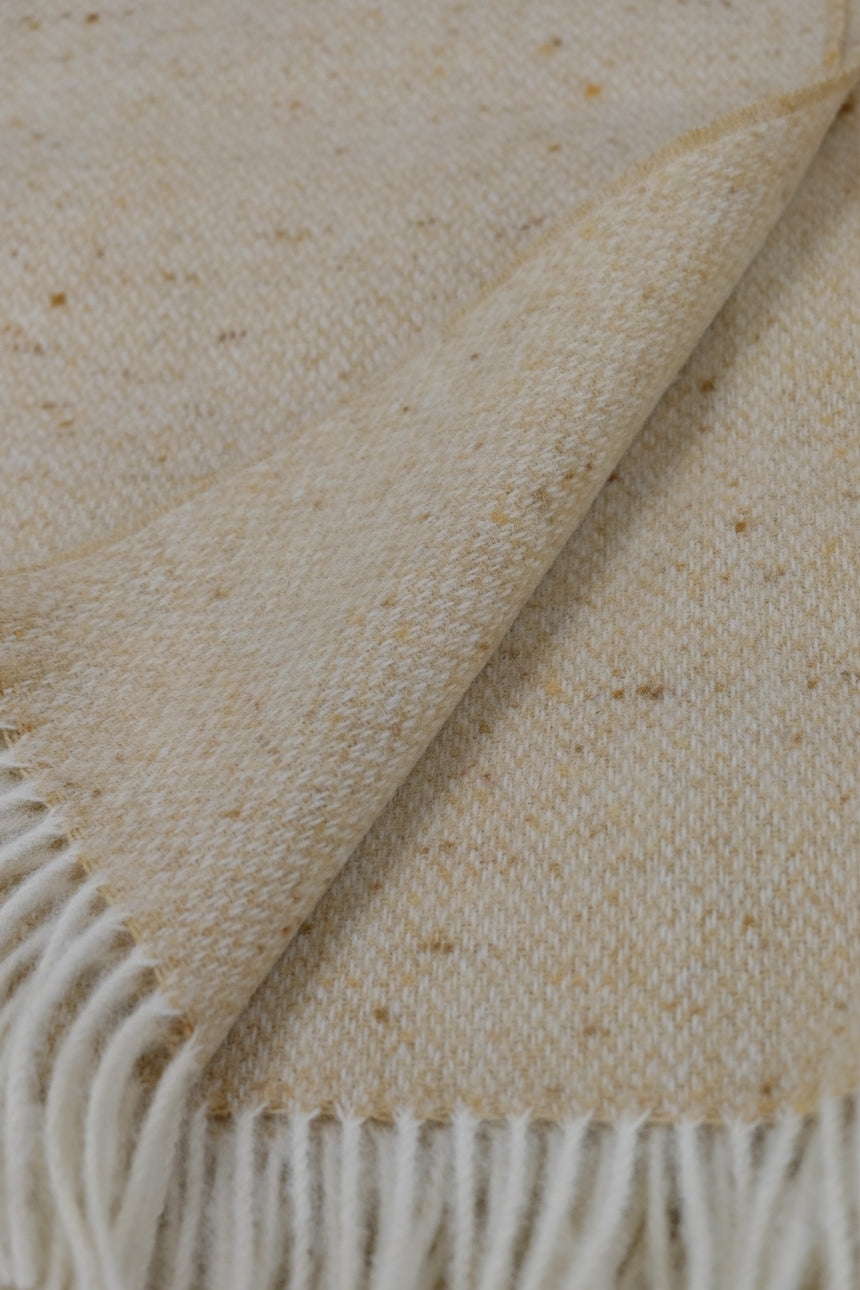 Bronte By Moon Donegal Pure New Wool Throw, Sand