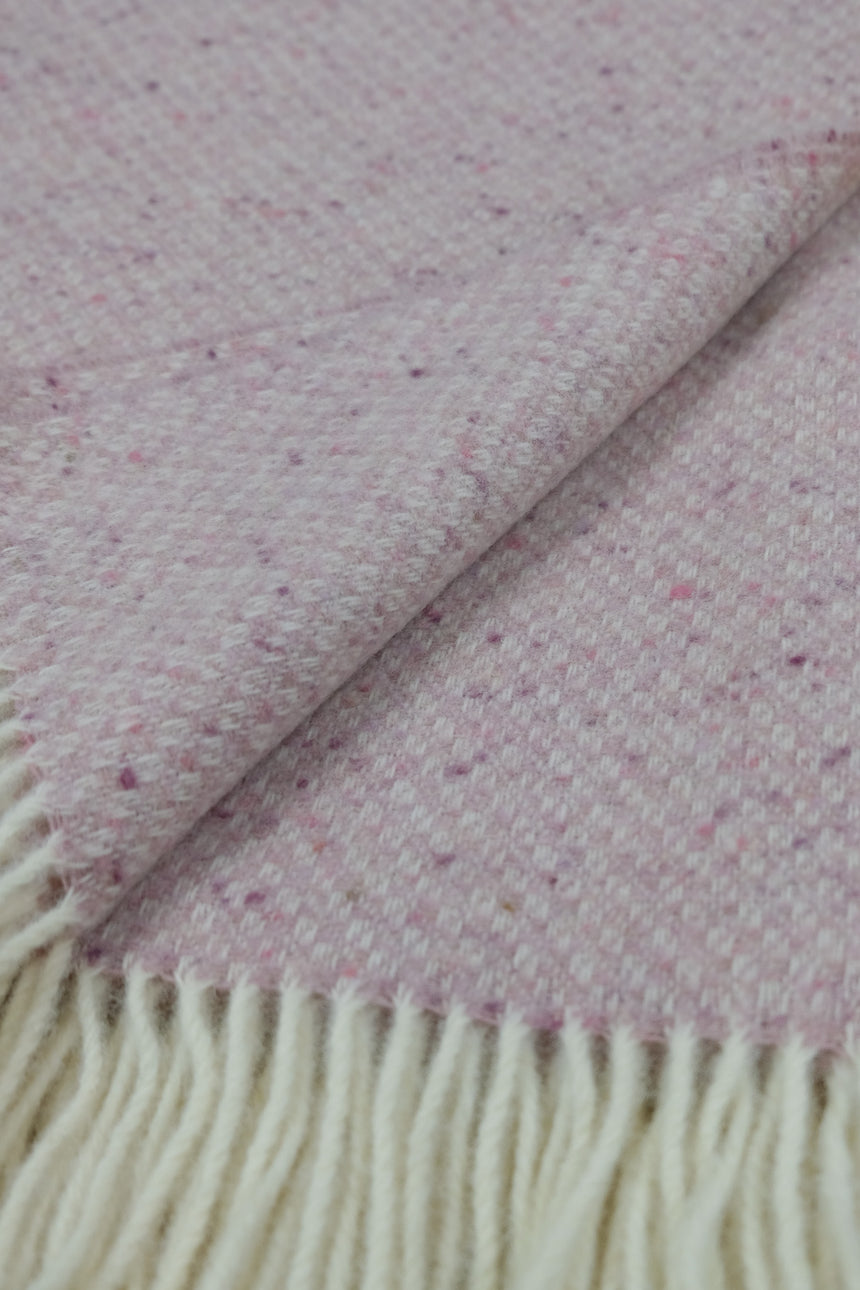 Bronte By Moon Donegal Pure New Wool Throw, Pink
