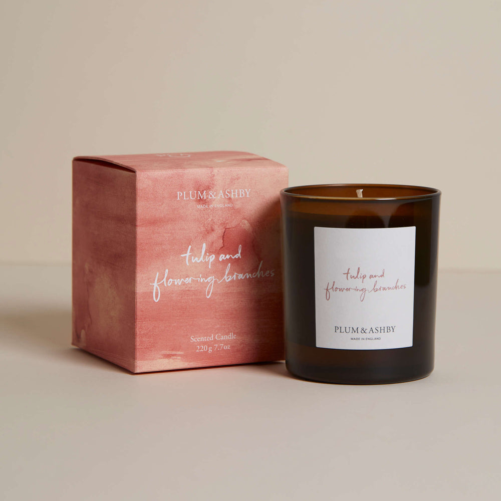Plum & Ashby Scented Candle, Tulip & Flowering Branches