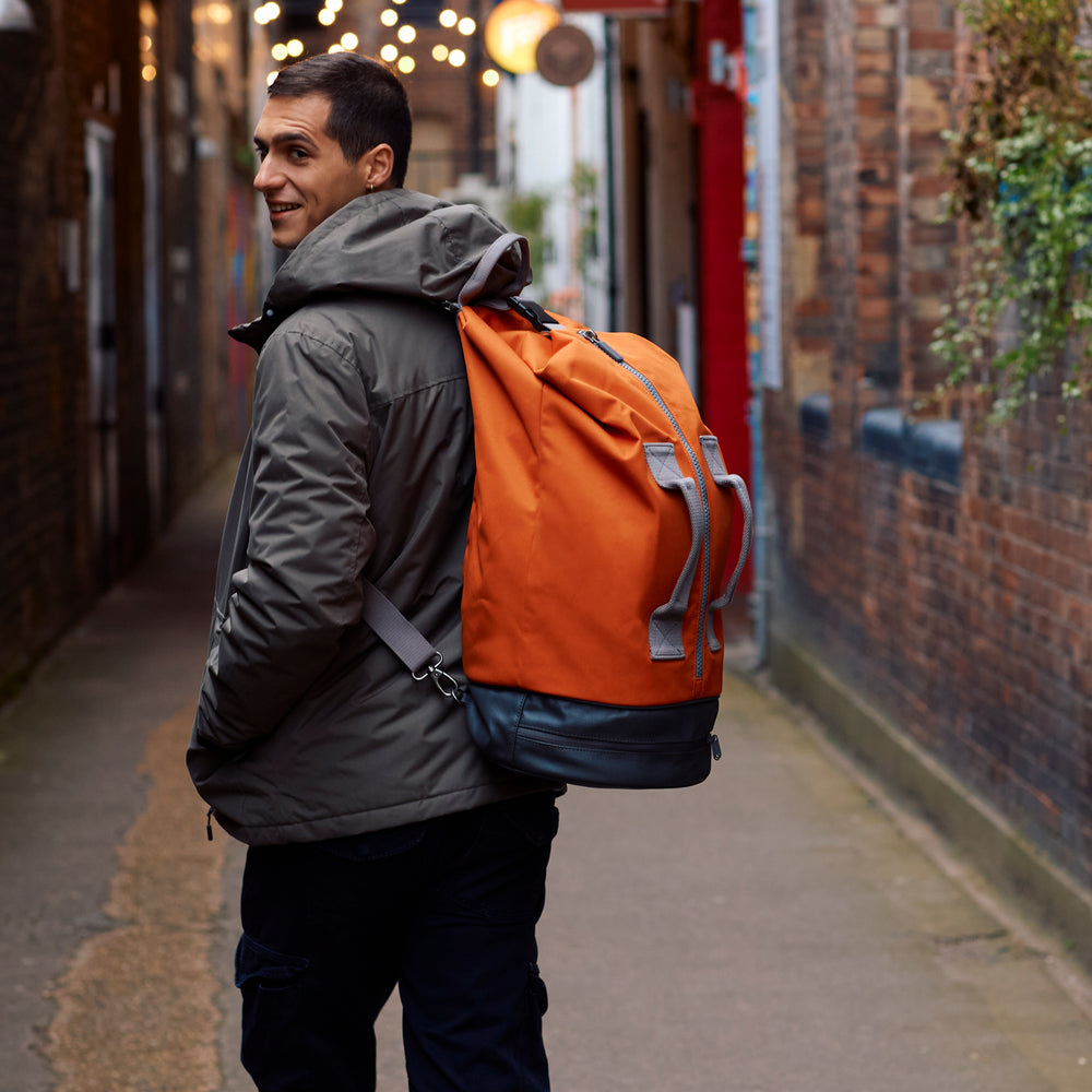 Roka London Heathrow Duffel  Bag, Burnt Orange (Recycled Nylon)