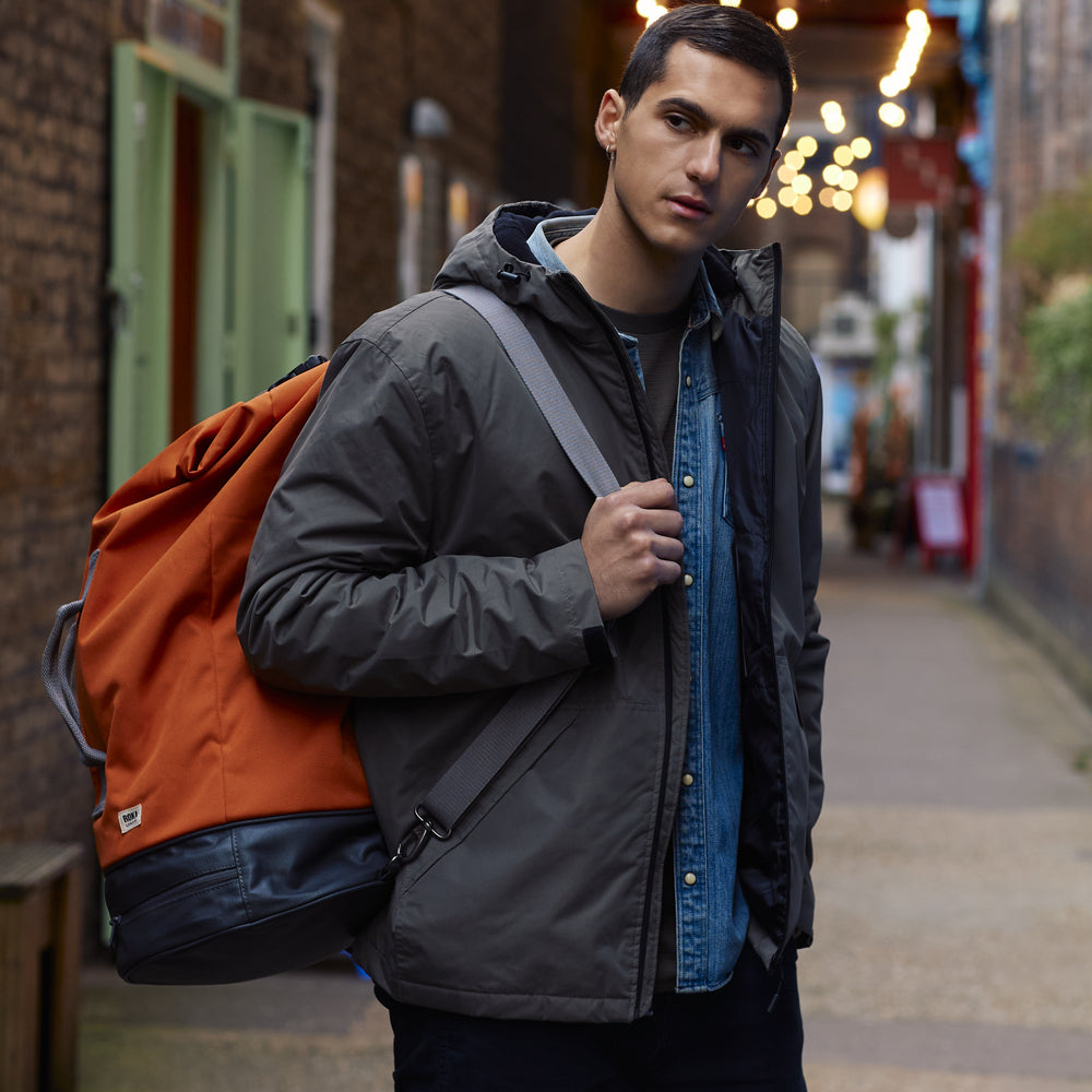 Roka London Heathrow Duffel  Bag, Burnt Orange (Recycled Nylon)