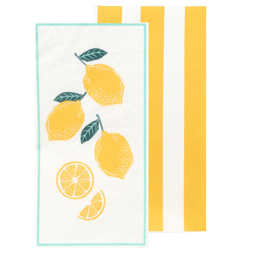 Talking Tables Lemon Long Lunch Paper Napkins ( 16 Pack)