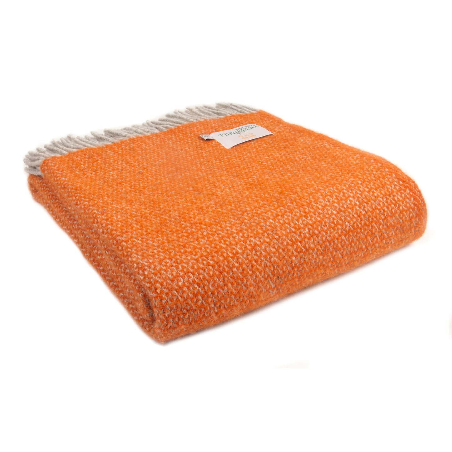 Tweedmill Illusion Pure New Wool Throw Blanket, Pumpkin