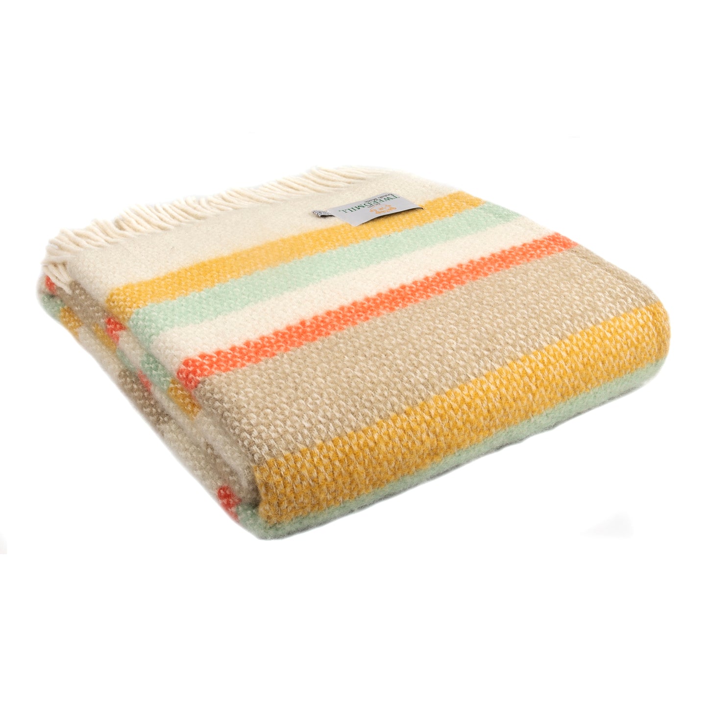 Tweedmill Illusion Stripe Pure New Wool Throw Blanket, Spring