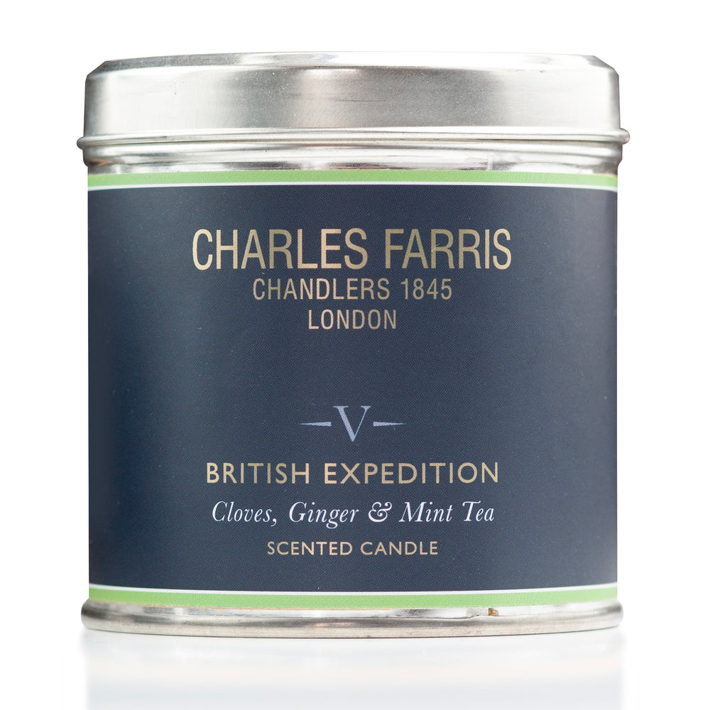 Charles Farris British Expedition Scented Tin Candle, Cloves, Tobacco and Mint Tea