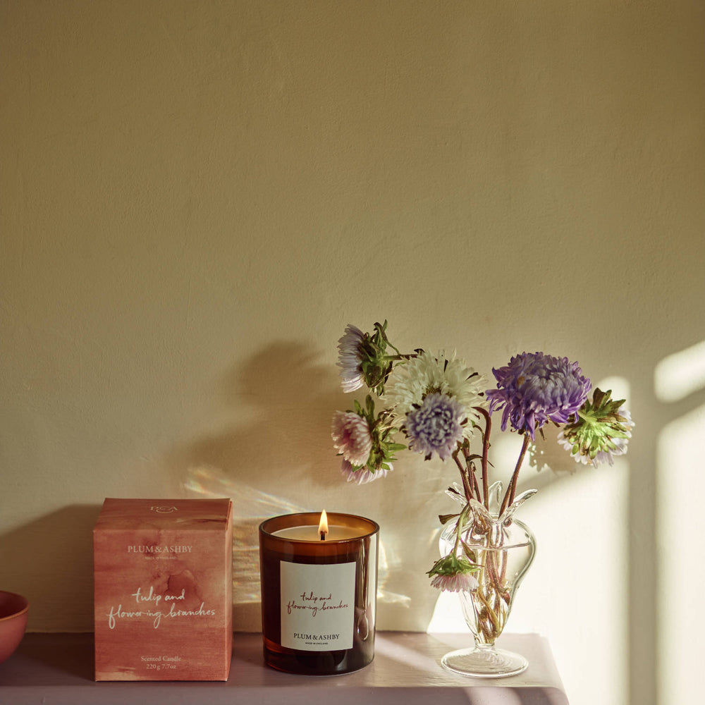 Plum & Ashby Scented Candle, Tulip & Flowering Branches
