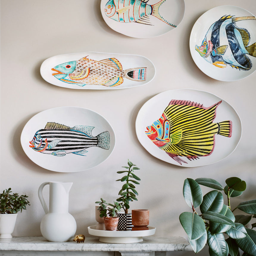 Bliss Home Fantastical Fish Long Oval Shallow Serving Platter