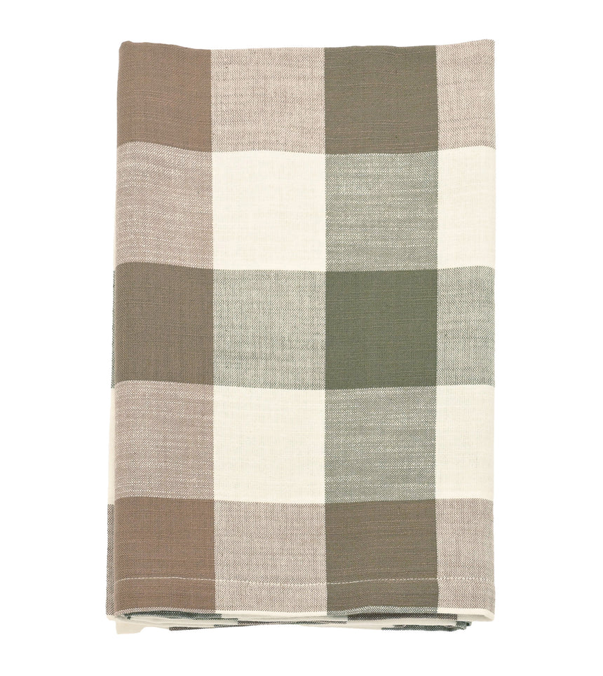 Walton & Co Vermont Tablecloth, Olive & Mocha