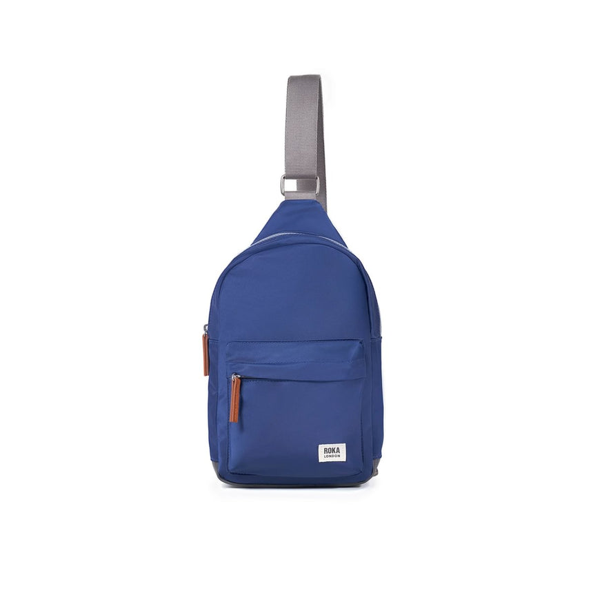 Roka London Willesden B Large Crossbody Bag, Crisp Blue (Recycled Nylon)