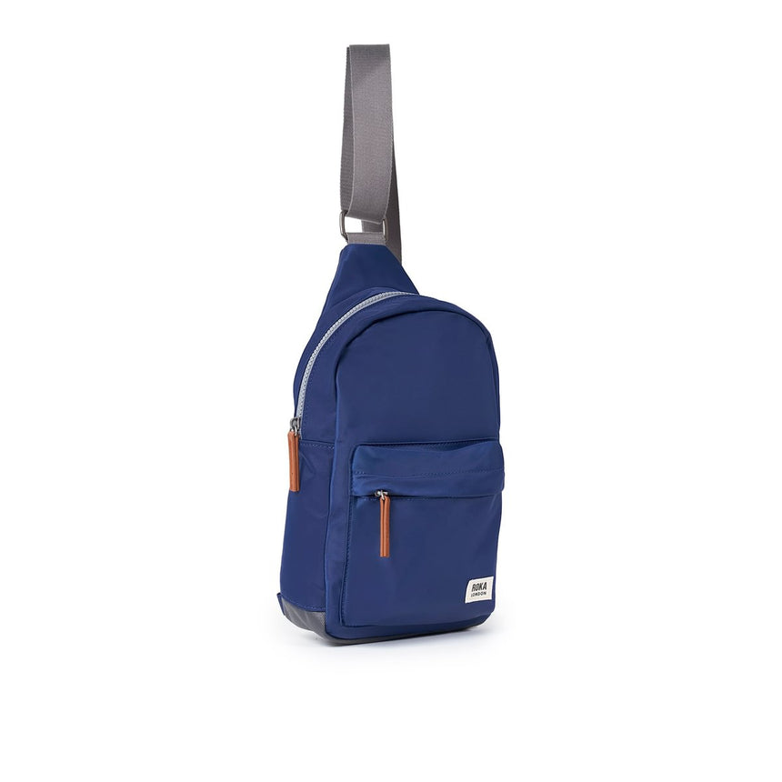 Roka London Willesden B Large Crossbody Bag, Crisp Blue (Recycled Nylon)