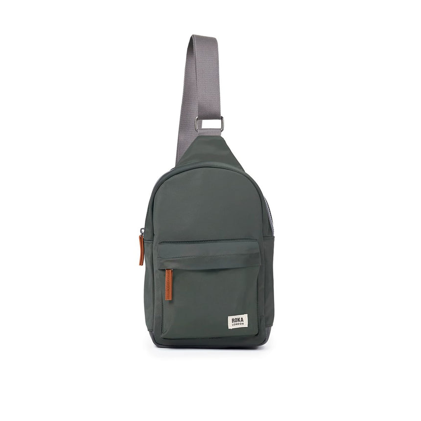Roka London Willesden B Large Crossbody Bag, Thyme (Recycled Nylon)