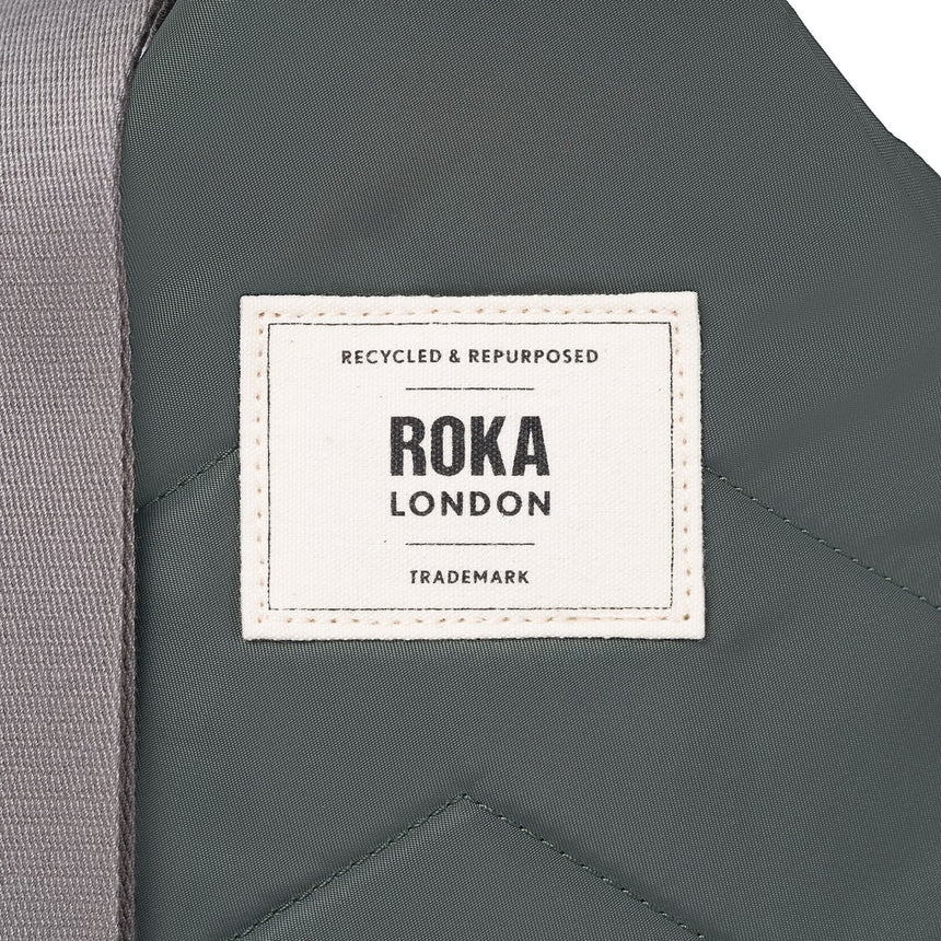 Roka London Willesden B Large Crossbody Bag, Thyme (Recycled Nylon)
