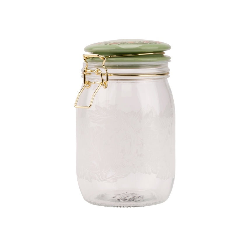 William Morris At Home Kitchen Garden Clip-Top Glass Storage Jar (1 Litre)