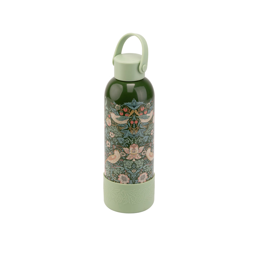 William Morris Strawberry Thief Stainless Steel Water Bottle, Green