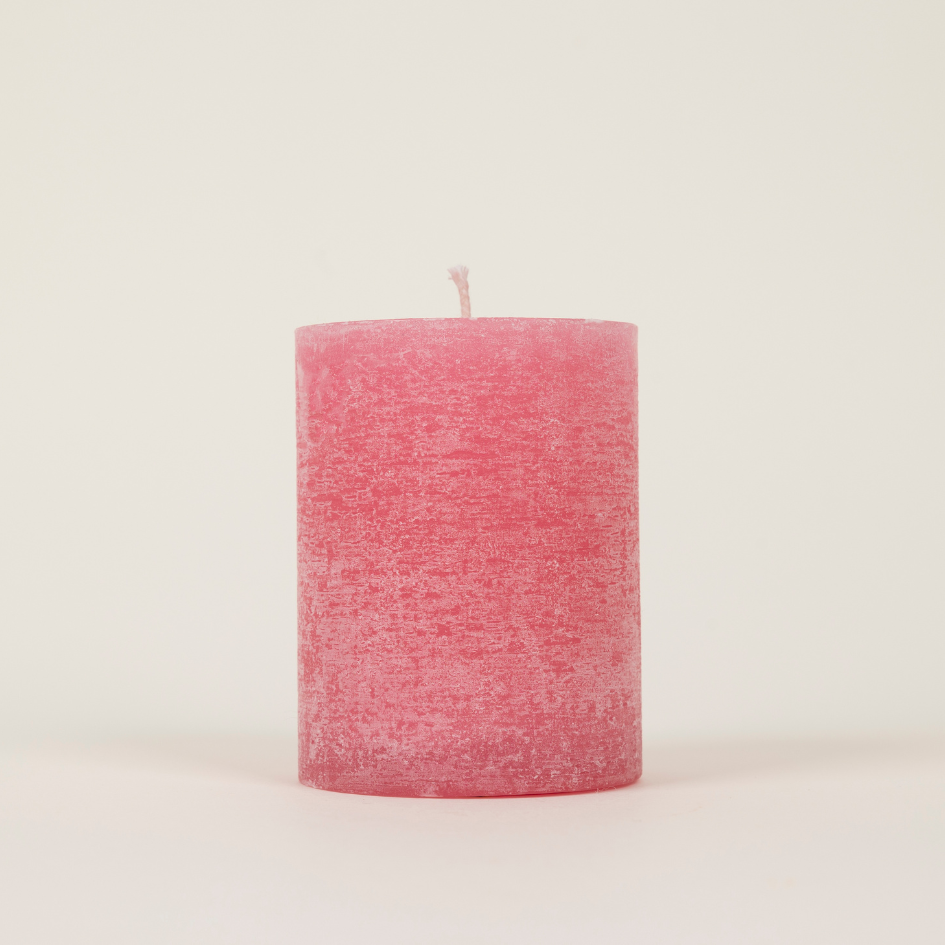 St Eval Wild Rhubarb, Scented Coloured Pillar Candle