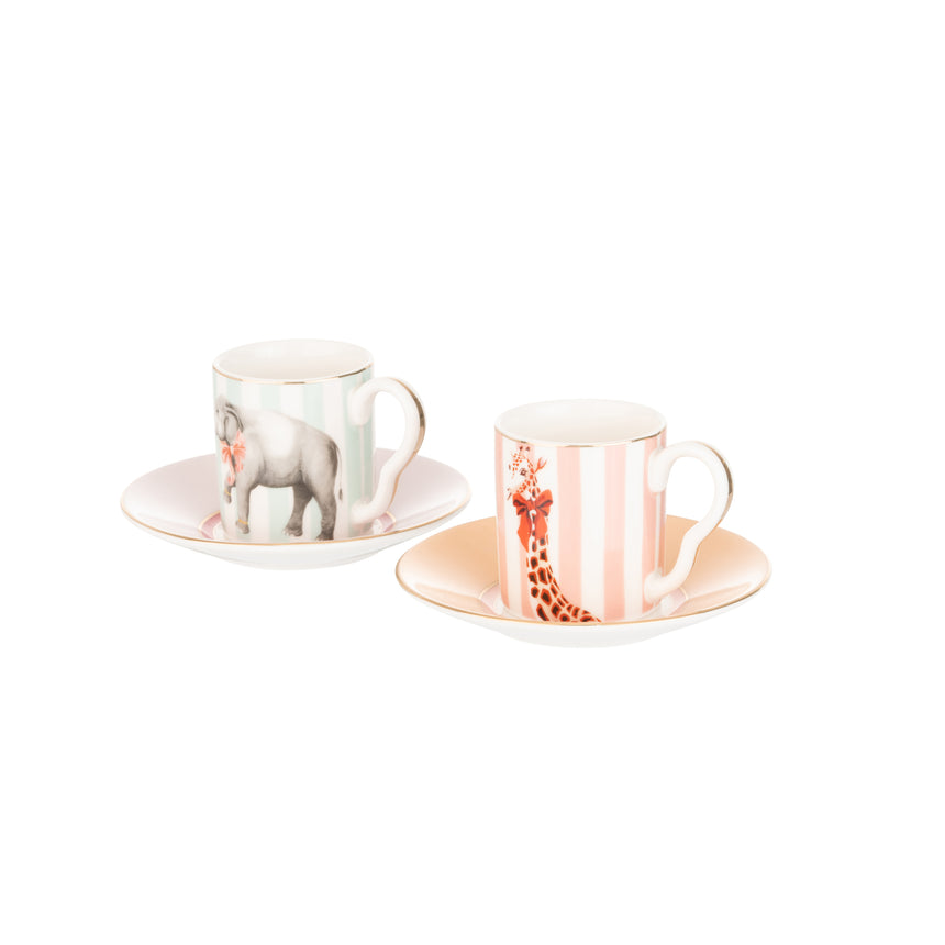 Yvonne Ellen Animal Espresso Cup & Saucer (Set of 2 )