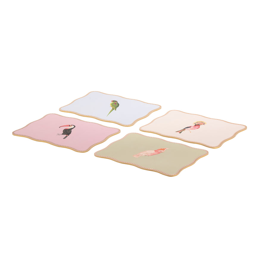 Yvonne Ellen Rectangular Birds Placemats, ( Set Of 4 )