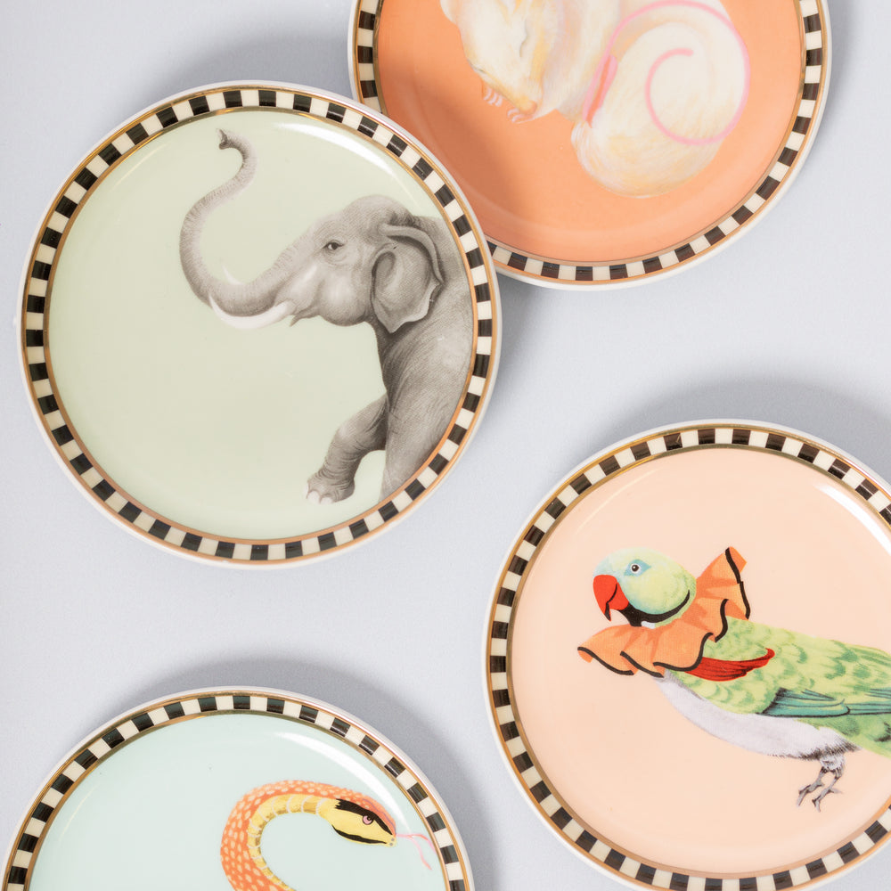 Yvonne Ellen Ceramic Coasters, Animals ( Set Of 4 )