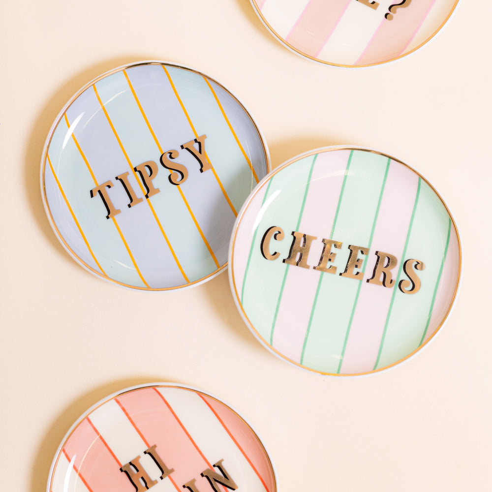 Yvonne Ellen Ceramic Coasters, Slogan  ( Set Of 4 )