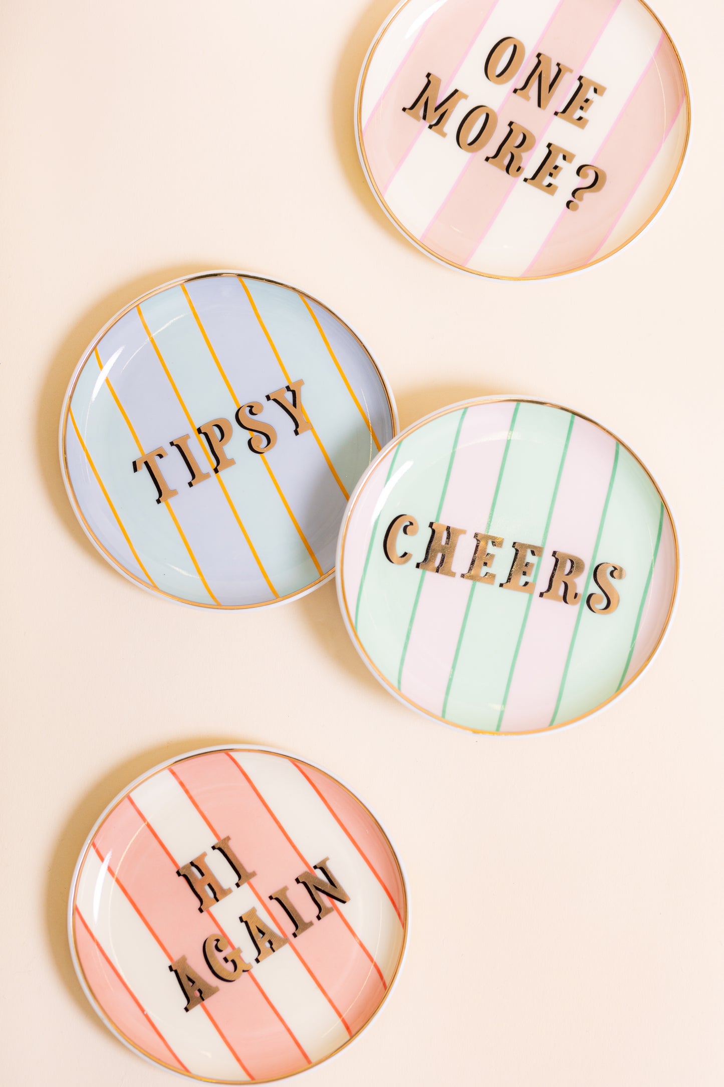 Yvonne Ellen Ceramic Coasters, Slogan ( Set Of 4 )