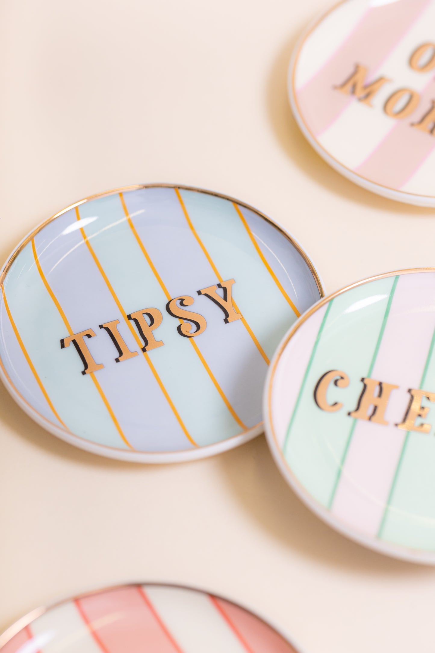 Yvonne Ellen Ceramic Coasters, Slogan ( Set Of 4 )