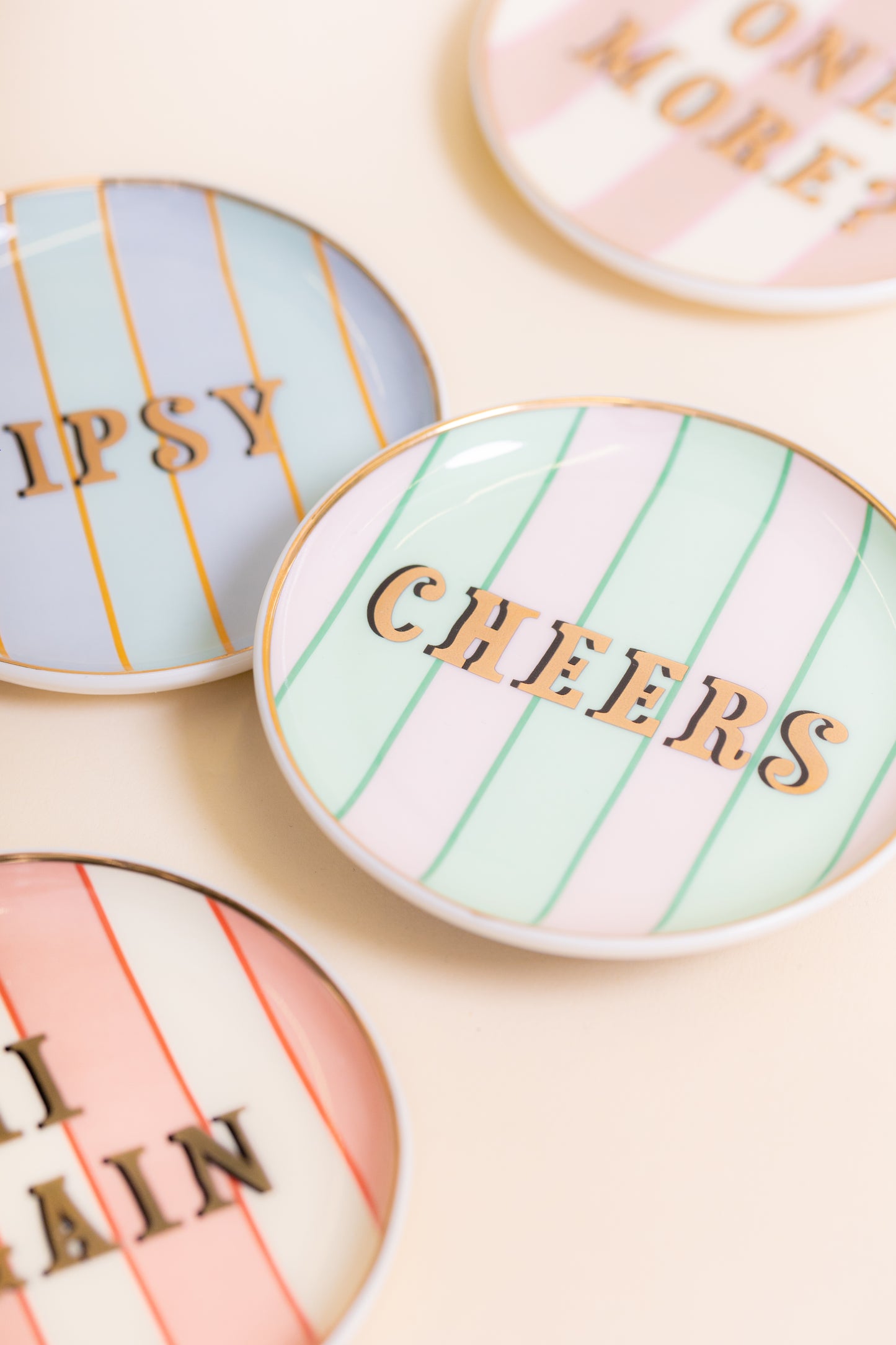 Yvonne Ellen Ceramic Coasters, Slogan ( Set Of 4 )