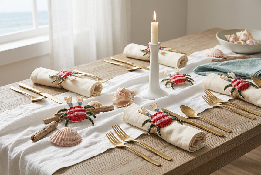 Yvonne Ellen Beaded Crab Napkin Rings
