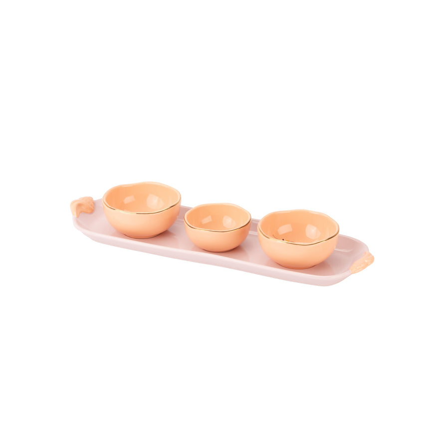 Yvonne Ellen Ceramic Dipping Bowl & Tray Set