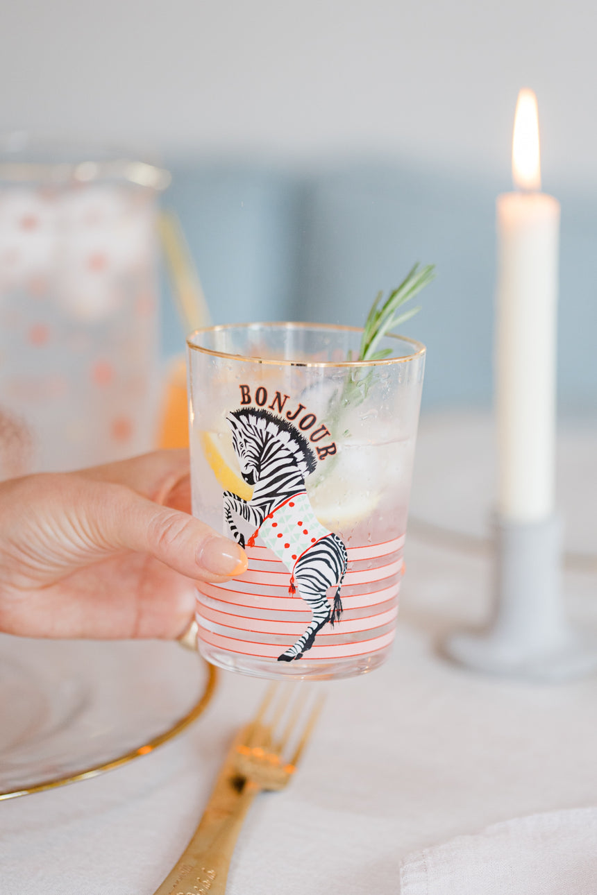 Yvonne Ellen Hi Ball Glass, Zebra