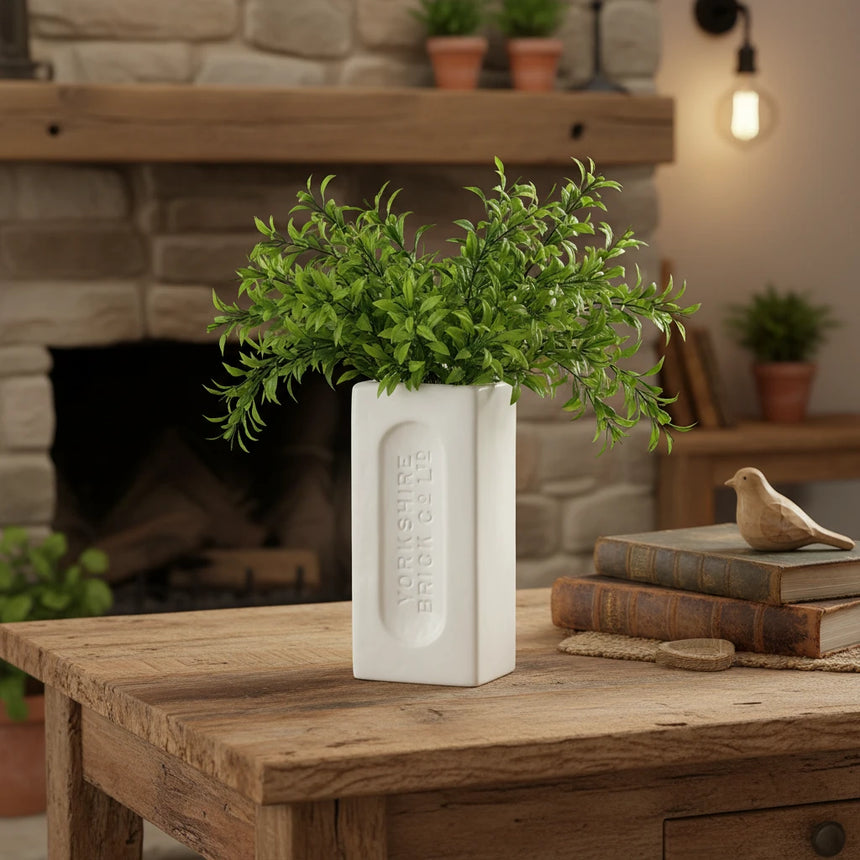 Yorkshire Brick Vase, White