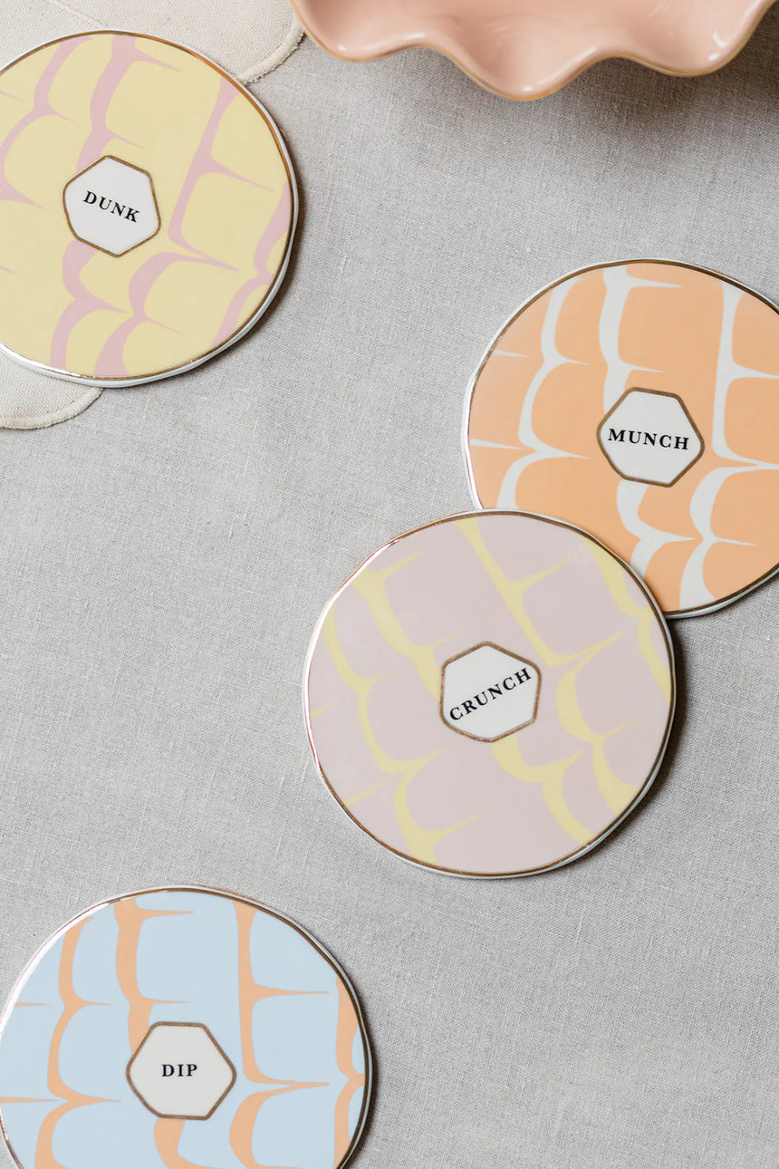 Yvonne Ellen Party Rings Ceramic Coasters, ( Set Of 4 )