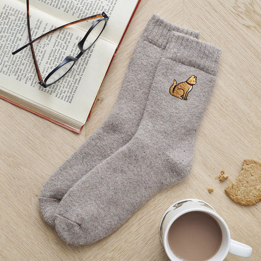 Sweet William Ginger Cat Wool Socks