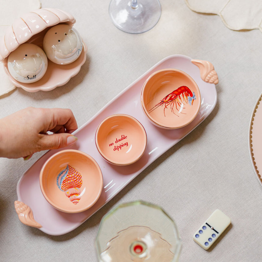 Yvonne Ellen Ceramic Dipping Bowl & Tray Set
