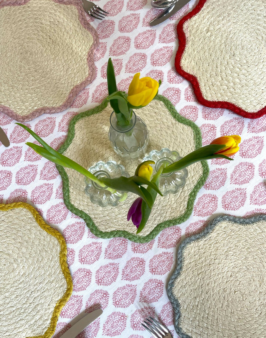 The Braided Rug Company Jute Placemats , Mixed Tulip (Set Of 6)