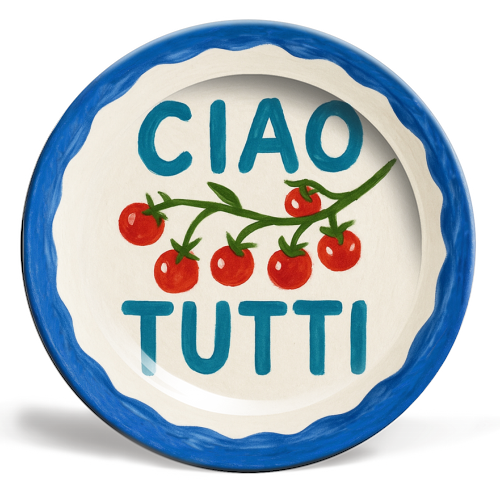 Ciao Tutti Ceramic Dinner Plate By Ms Doodle