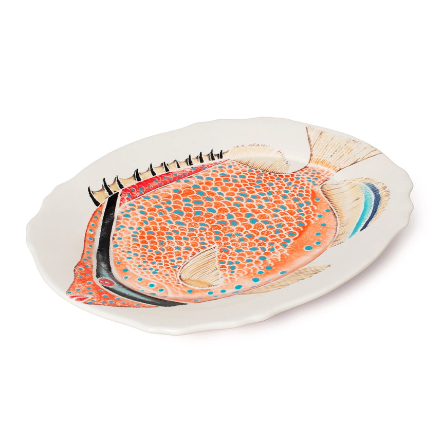 Bliss Home Fantastical Fish Douwing Princess Oval Serving Platter