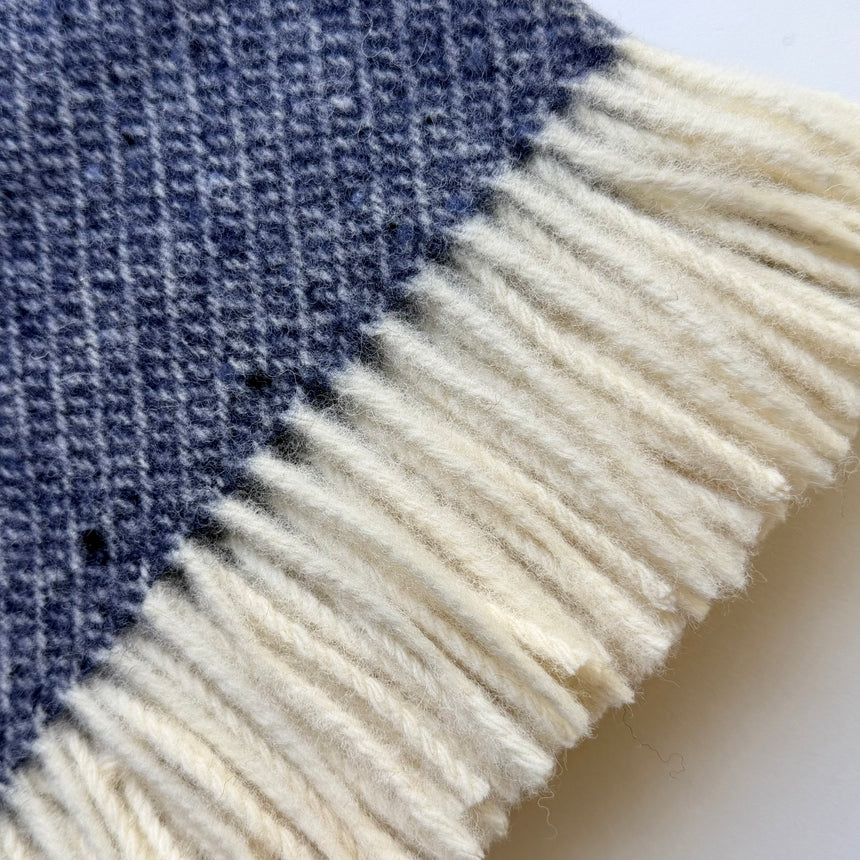 Bronte By Moon Donegal Pure New Wool Throw, Midnight Blue