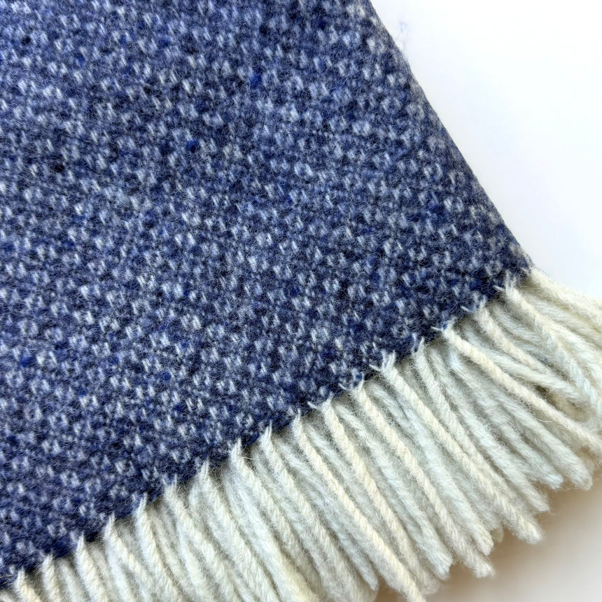 Bronte By Moon Donegal Pure New Wool Throw, Navy