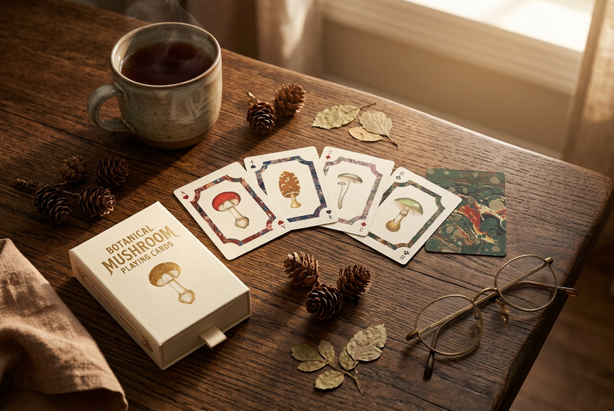 Roomytown Single Playing Card Deck, Fungi