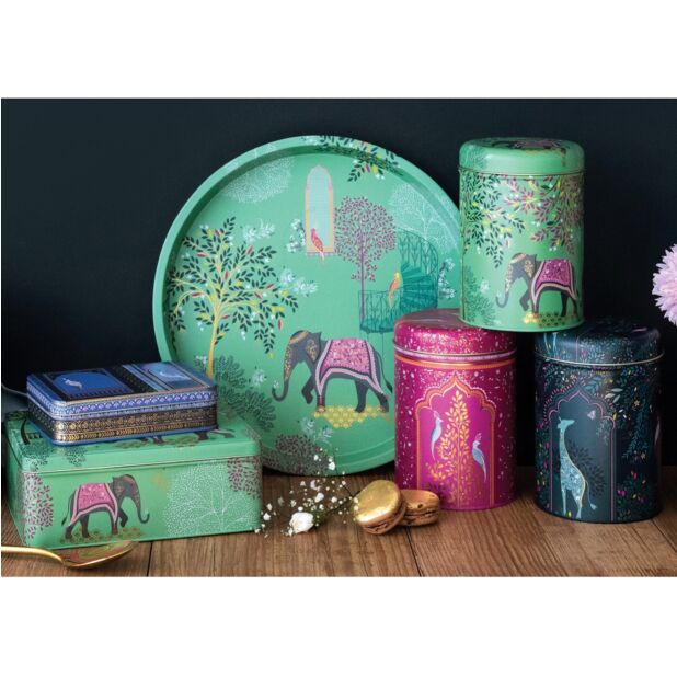 Sara Miller Round Storage Canisters India, Set of 3