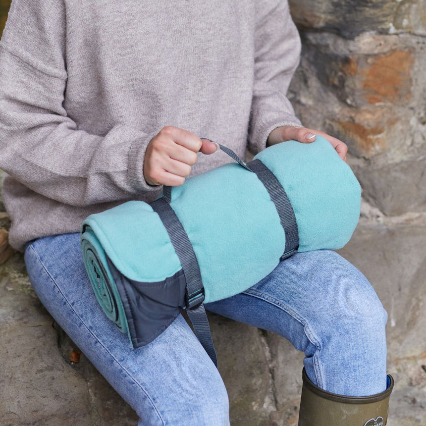 Tweedmill Fleece Picnic Rug Roll, Turtle Green