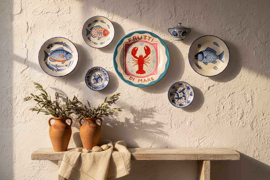 Frutti Di Mare Lobster Ceramic Dinner Plate By Ms Doodle