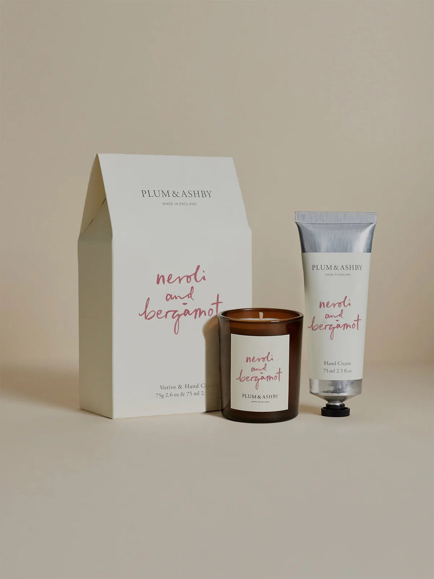 Plum & Ashby Neroli & Bergamot Votive & Hand Cream Gift Set