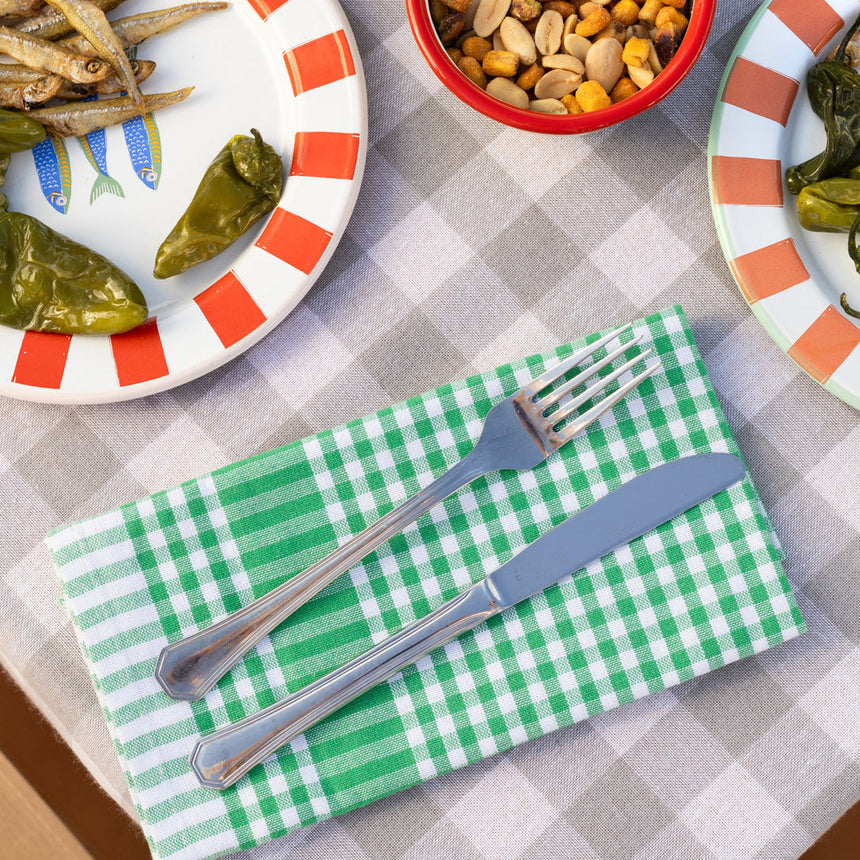 Bon Appetit Cotton Gingham Napkins, Green