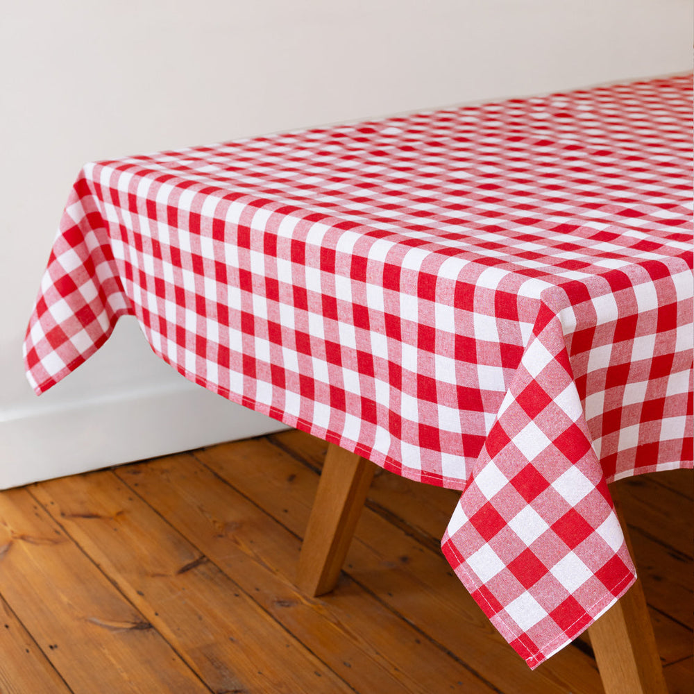 Talking Tables Bon Appetit Gingham Cotton Tablecloth, Red