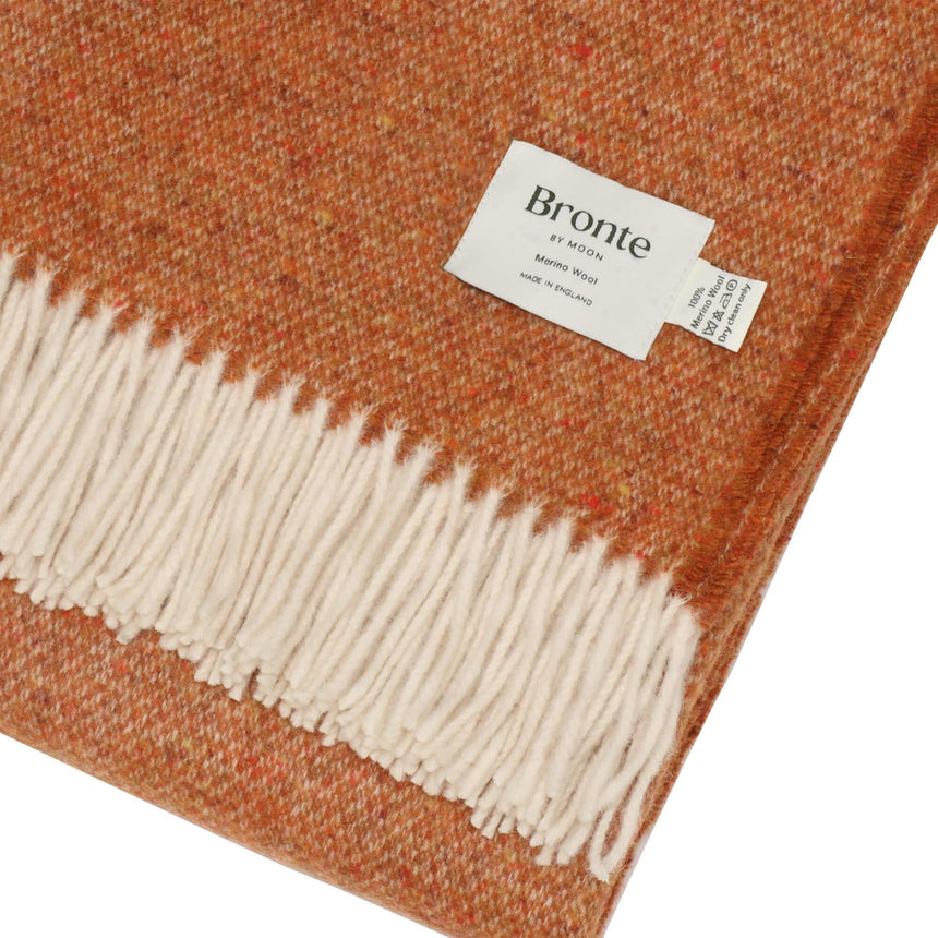 Bronte By Moon Donegal Pure New Wool Throw, Orange