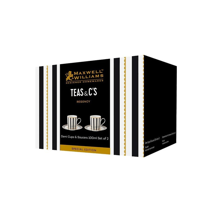Maxwell & Williams Teas & C's Regency Espresso Cup & Saucer Set, Black