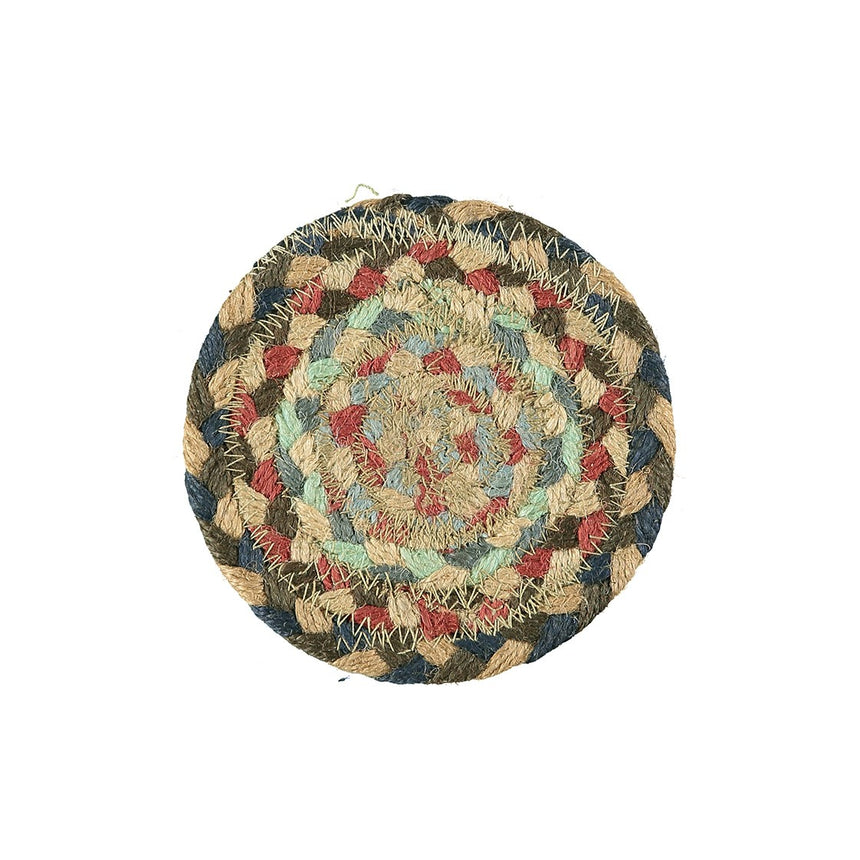 The Braided Rug Company Jute Coasters, Misty Blue (Set Of 6)