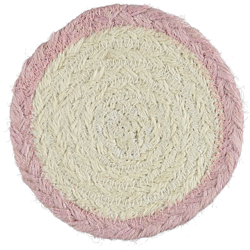 The Braided Rug Company Jute Coasters, Mixed Tulip (Set Of 6)