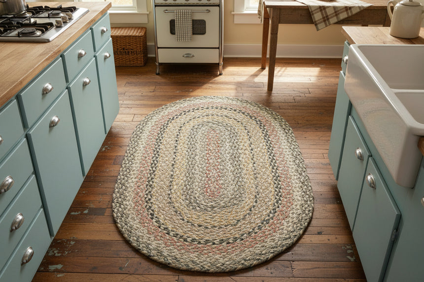 The Braided Rug Company Oval Jute Rug, Granite